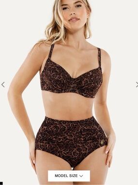 Popilush Shapewear Ruched Tummy Control Bikini Set New size S